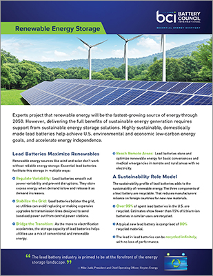 Renewable Energy Storage Battery Council International