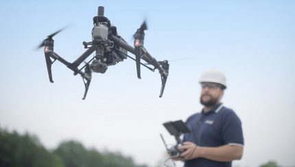 Lead battery industry veteran David Boren flying drone.