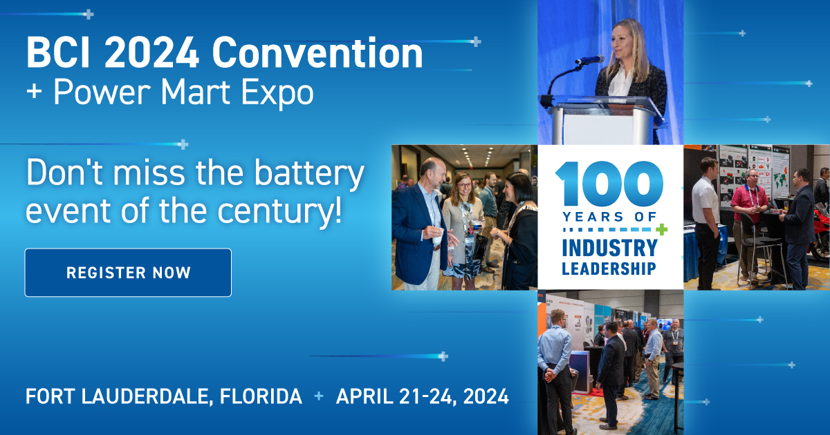 Registration Open for 2024 BCI Convention Battery Council International