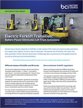 Electric forklift information brief cover