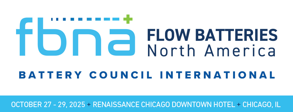 Flow Batteries North America 2025 event banner.