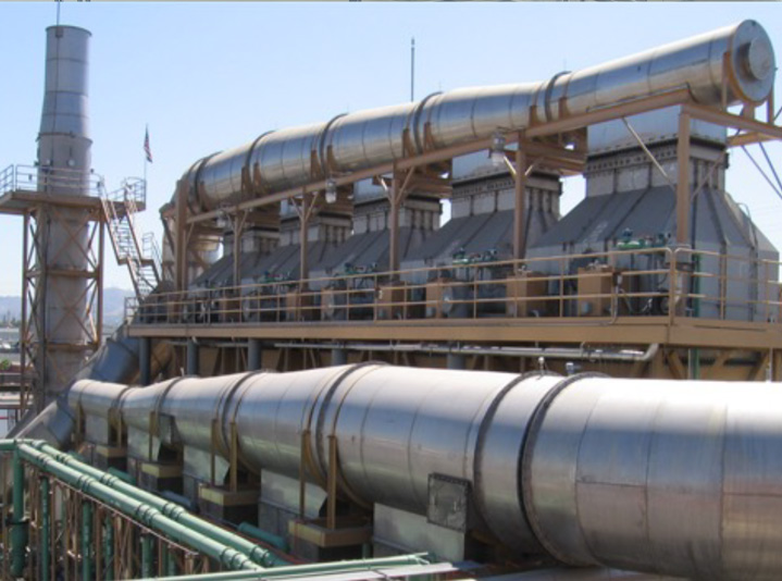 High-efficiency air filtration system at a lead battery recycler.