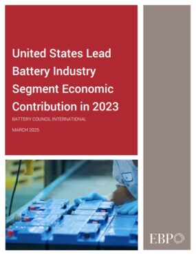 EBP economic impact study on lead battery manufacturing