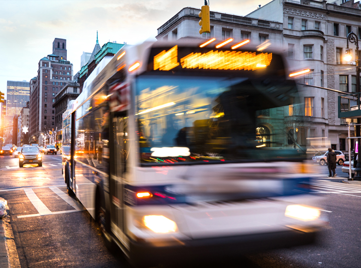 City bus that provides public transportation.