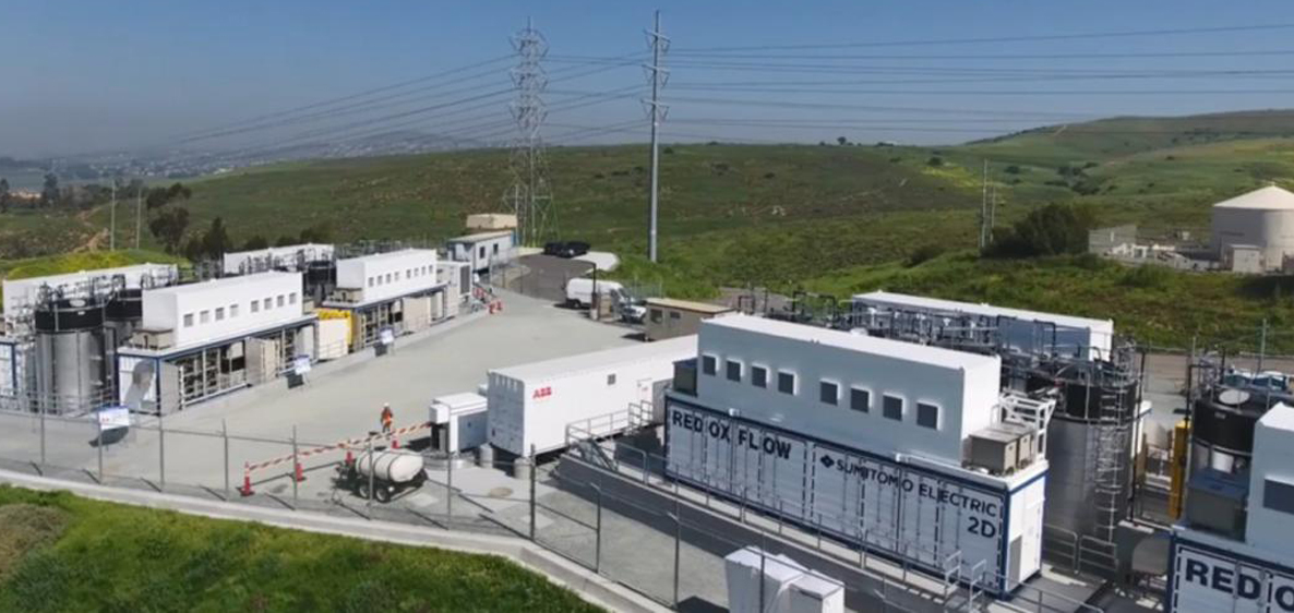 Redox flow battery (RFB) system installed in California.