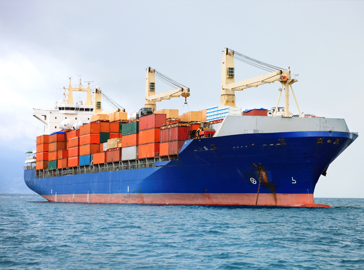 Cargo ship transporting goods across the world's waterways.