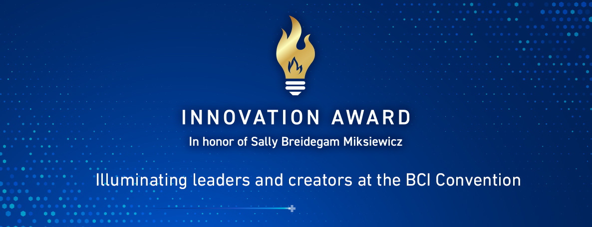 Blue graphic with the BCI Innovation Award logo.