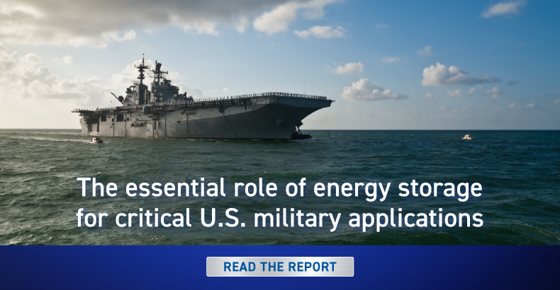 BCI report on the essential role of energy storage for U.S. military applications.