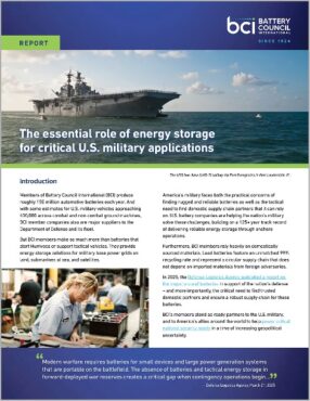 Energy storage for military applications report