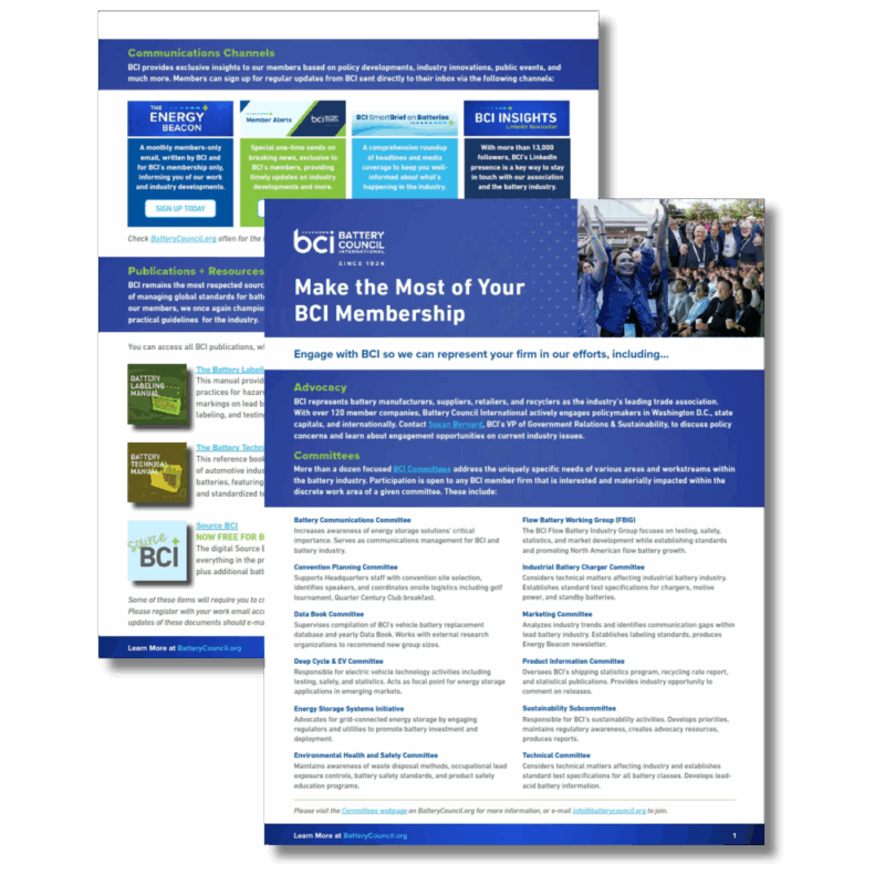 BCI Membership Overview | Battery Council International